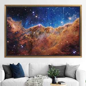 Stunning Cosmic Cliffs Nebula Printed <b>Canvas</b> Art - James Webb Telescope,GOLD <b>FRAMED</b> <b>CANVAS</b> - Product Image 1