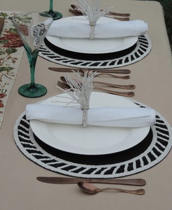 Latest Design Solid Color Table Glass Beads <b>Placemat</b> for Wedding Birthday Parties Banquets Decoration <b>Beaded</b> Table <b>Placemat</b> - Product Image 4
