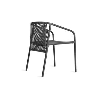 Silla de comedor de marco de aluminio de diseño moderno con respaldo de asiento de cuerda tejida impermeable para uso en interiores y exteriores en apartamentos Villas - Product Image 4