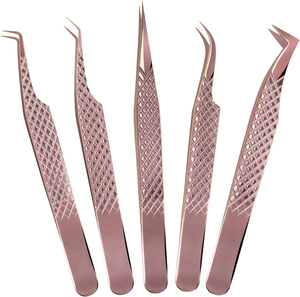 Pinzas de extensión de pestañas de acero inoxidable Premium de grado profesional Punta puntiaguda para agarre óptimo de pestañas - Product Image 1