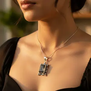 จี้เงินแท้ 925 ประดับควอตซ์สโมกกี้ สำหรับผู้หญิง งานแฮนด์เมด เครื่องประดับอัญมณีทางศาสนา พร้อมจี้ทองคำและมุกประดับเพชร - Product Image 2