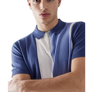 Nuevo Diseño de Última Moda: Camisetas Polo Transpirables para Hombre con Media Cremallera, Diseño de Paneles Personalizados, Manga Corta y Ajuste Ceñido - Product Image 5