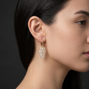 Women's 18K Yellow Gold Lab Grown <b>Diamond</b> <b>Dangle</b> <b>Earring</b> Marquise Cut IGI Certified Classic Look Everyday Wear - Product Image 3
