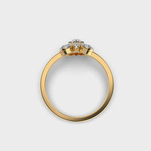 Bague de fiançailles de style fleur en or massif 14 carats avec diamant rond de laboratoire cultivé, cadeau romantique pour femme pour mariage, fête ou anniversaire - Product Image 2