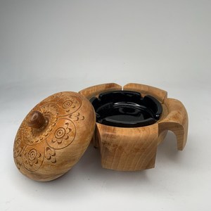 Cendrier en bois de luxe pour fumeurs |   Cendrier à cigares en bois massif artisanal pour bar, salon et cadeau - Product Image 3