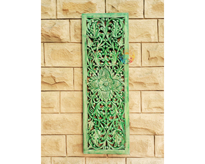 Panneau de décoration murale en bois pour salon, panneau de suspension murale en bois sculpté - Product Image 1