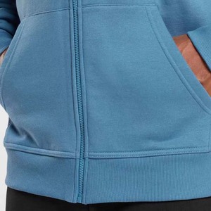 เสื้อกันหนาวมีฮู้ดสำหรับผู้ชายน้ำหนักเบาเข้ารูปมีซิปแบบกำหนดเองเสื้อกันหนาวผ้าฝ้ายระบายอากาศได้ดี - Product Image 6