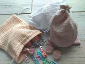 Sac cadeau en <span class=keywords><strong>coton</strong></span> mousseline double <span class=keywords><strong>gaze</strong></span> à cordon <span class=keywords><strong>de</strong></span> serrage, personnalisable en taille et en couleur, pour le rangement <span class=keywords><strong>de</strong></span> la poussière - Product Image 3