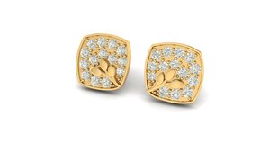 ต่างหูห่วงเพชรทรงเรขาคณิตชุบเงินสีโรสโกลด์หรูหราแฟชั่นสำหรับผู้หญิงได้รับการรับรองจาก GIA - Product Image 3