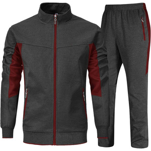 Custom Logo Men Tracksuit Full Zip <b>Jacket</b> and Pants Set Breathable Fabric Athletic Wear for <b>Workout</b> and Team Uniform - Product Image 1
