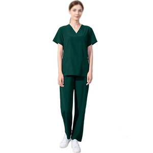 Conjunto de exfoliación tejida para mujer Spa Doctor-Uniformes quirúrgicos de enfermería Top y pantalón clínico transpirable con color personalizado - Product Image 2