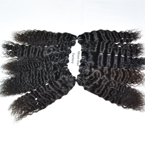 Super South Indian Temple Virgin Bundle Cabello rizado Sin procesar Sin tratamiento químico Cabello humano crudo disponible para la venta al por mayor - Product Image 3