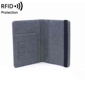 Funda para pasaporte de viaje de cuero puro Anwar 2025, tarjetero RFID con logotipo personalizado, billetera de estilo corto a la moda con cierre abierto - Product Image 4