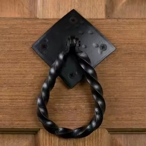 <b>Rustic</b> Vintage Metal Door Knocker Handmade Front Door Decoration Heavy Duty Ring Handle <b>Home</b> Entrance Durable Hardware <b>Decor</b> - Product Image 2