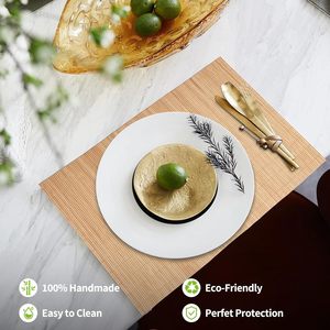 แผ่นรองจาน<span class=keywords><strong>ไม้ไผ่</strong></span>สไตล์ญี่ปุ่นแผ่นรองกันลื่นทนความร้อนซักได้สำหรับห้องรับประทานอาหาร - Product Image 5