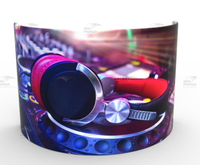 Vente en gros de décors d'écran vert Façade Dj Booth Led Vogue Booth Personnalisé Grand Design Exposition Stand de Salon Stand Affichage