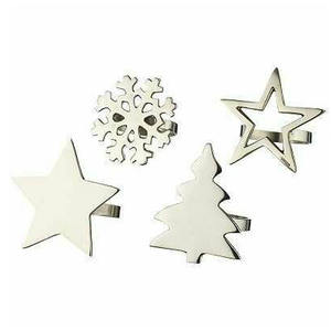 Anneaux de serviette finition argent vintage porte-serviettes pour fête de mariage - Product Image 2