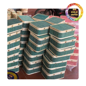 Large bamboo picnic <b>basket</b> with <b>handle</b> | For picnic preparation and gift | Big and <b>small</b> size available - Product Image 4