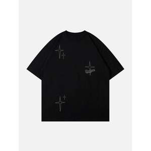 Parejas de moda Camiseta informal Hombres Estilo de vida diario Camiseta de moda Logotipo personalizado 100% Algodón Manga corta Gimnasio Camisetas Regular - Product Image 5