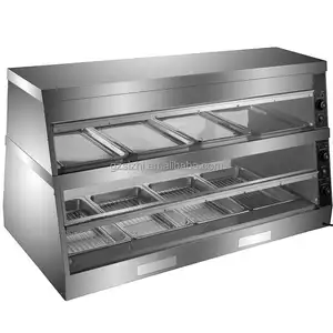 商用2层电动台面炸鸡食品保温器展示柜餐厅食品保温器