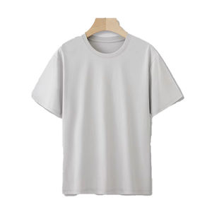 Camiseta en blanco con estampado de logotipo personalizado 2025 de alta calidad para hombre, tela de punto Unisex transpirable de gran tamaño, estampado Digital, patrón sólido - Product Image 3