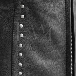 Chaleco de motocicleta de cuero de vaca genuino para mujer de alta moda diseño personalizado Reversible estilo informal Botón de lona tejida - Product Image 5