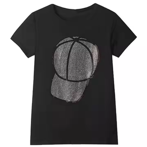 T-shirts Streetwear Homme Nouveaux Designs en Strass 100% Coton Coupe Ample Écologiques Vente en Gros - Product Image 2