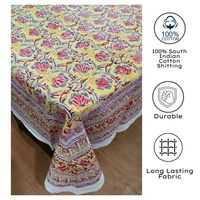 Nappe de couverture de Table indienne 100% coton de luxe bloc de main écologique imprimé élégant Floral jaune rose Design pour la maison