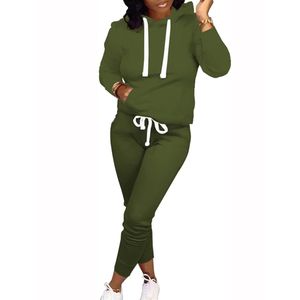 Survêtement d'entraînement deux pièces de haute qualité pour femmes ensemble de pantalons de survêtement motif solide techniques lavées prix de gros pour l'hiver - Product Image 1