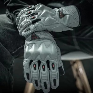 Guantes de Motocicleta Unisex de Cuero Genuino con Diseño de Logotipo Personalizado, Guantes de Carreras de Motocicleta con la Mejor Calidad de Gama Alta - Product Image 5