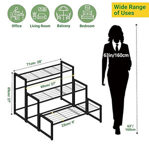 3-<b>Tier</b> Black Metal <b>Plant</b> <b>Stands</b> for Indoor and Outdoor for Garden and Living Room for Flower Pot Planter - Product Image 6