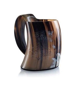 Handcrafted Viking Buffalo Horn <b>Mug</b> Natural Polished Drinking Horn Beer Cup Wholesale - Product Image 1