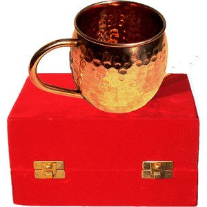 Premium Quality 16 Ounce Metal Moscow Mule for Mugs Pure Copper <b>Gift</b> Packed in <b>Red</b> Velvet <b>Box</b> for Your Loved One - Product Image 1