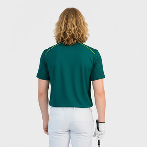 Chemise de golf personnalisée en maille unie respirante brodée à manches courtes coupe classique pour homme - Product Image 4
