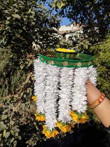 Sehra haldi/mehendi, ชุดอุปกรณ์ตกแต่งงานแต่งงานงานแต่งงานพิธี pooja rasam pithi nikahtel baan เจ้าสาว - Product Image 5