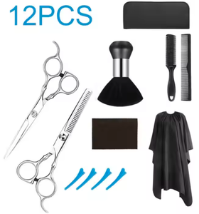 ชุดกรรไกรตัดผมแบบมืออาชีพพร้อมกรรไกรขนาดเล็กชุดแต่งผมสีดำสำหรับช่างตัดผมร้านเสริมสวยและที่บ้าน - Product Image 5