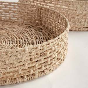 Wholesale Juliet Water Hyacinth Nesting Round <b>Trays</b> by TienPhong | Handwoven Natural Decorative & Serving <b>Trays</b> - Product Image 3