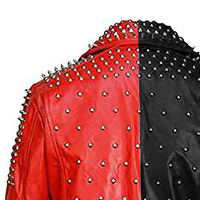 Veste en cuir gothique rock punk pour homme, style motard, avec rivets, fermetures éclair, plumes, capuche, printemps-hiver, écologique, personnalisable