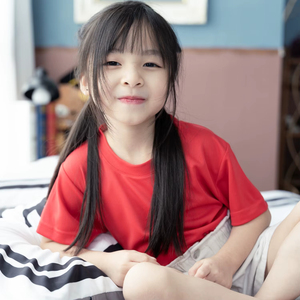 Camiseta de Manga Corta con Cuello Redondo para Niños Ultifresh, Unisex, Informal, de Verano, 100% Poliéster, Estampado Sólido, Secado Rápido, Transpirable - Product Image 6