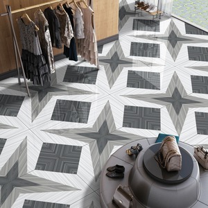 Carrelages de sol modernes 600x1200mm gris veines en porcelaine émaillée effet marbre pour salle de bain - Product Image 3