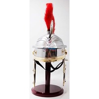 Casque d'armure médiévale grecque et romaine en acier, plume, objets de collection, imitation antique, fait main, poli, réplique historique de guerrier
