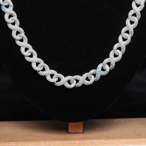 18MM Iced Out <b>Infinity</b> Link Chain Colorless Moissanite Hip Hop Chain 925 Sterling Silver Men's <b>Necklace</b> - Product Image 4
