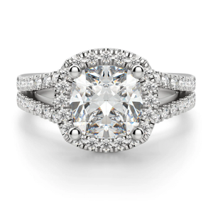 Cojín corte Halo Moissanite diamante compromiso y anillo de bodas plata esterlina para fiestas exportación a India - Product Image 1