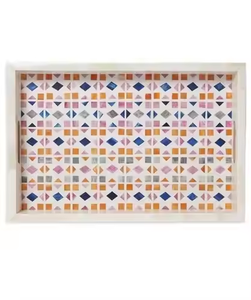 Plateau d'incrustation en os adapté au décor de la cuisine et au stockage Plateau de service en nacre pour hôtel et restaurant à domicile - Product Image 2