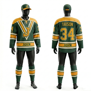 Premium Mens Ice Hockey Jersey 240 GSM Moisture Wicking Polyester Air Mesh Black <b>Maroon</b> Stripe Panel Embroidered Logo - Product Image 2