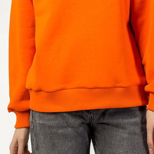 Sweat-shirt à manches longues pour femmes à la mode Design solide Matériau doux respirant et durable Vêtement teint et brodé - Product Image 3