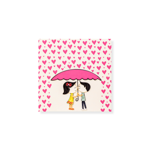 Carte en quilling Couple romantique sous un parapluie Thème de la Saint-Valentin Carte en quilling faite à la main Cartes de vœux avec enveloppe Cadeau pour les amoureux - Product Image 1