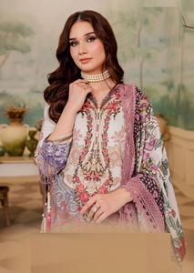 Parte superior e inferior con estampado de Karachi pesado de algodón puro con Dupatta de algodón pesado - Product Image 4