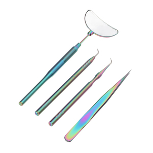 ชุดแหนบต่อขนตาสแตนเลสหลากสี4ชิ้นชุดอุปกรณ์เสริมความงามแบบใหม่ออกแบบโลโก้ได้ตามต้องการแบบ2025ได้ตามต้องการ - Product Image 2