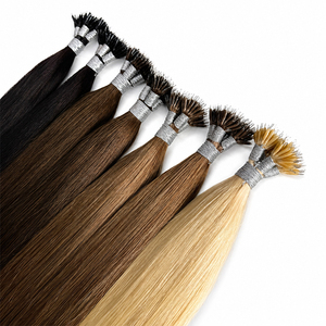 Nano Ring Straight Human Hair <b>Extensions</b> Double Drawn Remy Nano Bead Hair <b>Extensions</b> Natural Color <b>Micro</b> Loop Hair - Product Image 6